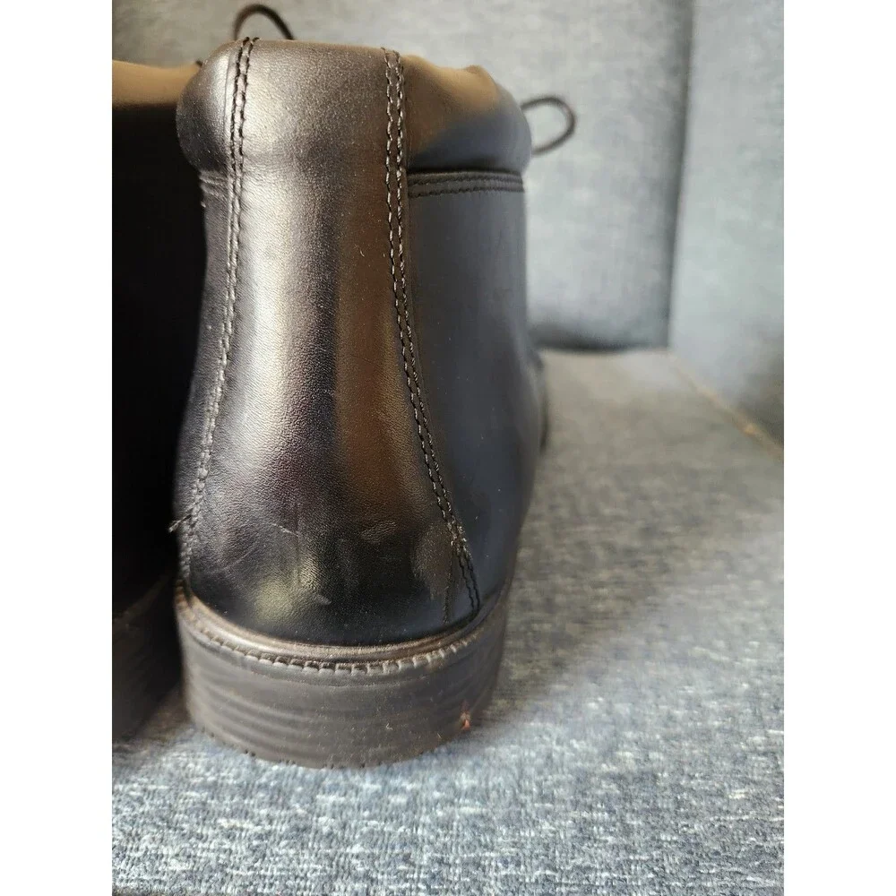 Rockport Men's Essential Details Waterproof Chukka Boots in Black Leather Sz 14